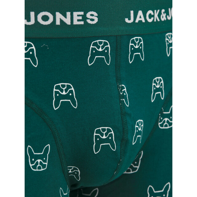 Jack & Jones Jongens boxershorts trunks jacdenim hond print 3-pack groen/donkerblauw 12280196-Dark Navy large