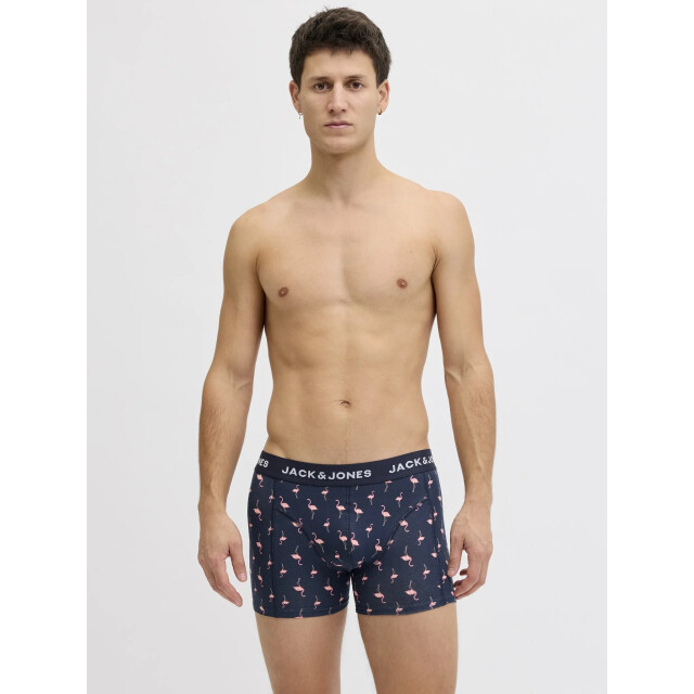 Jack & Jones Heren boxershorts trunks jacflamingo flamingo print 7-pack donkerblauw/zwart 12294894-Black large