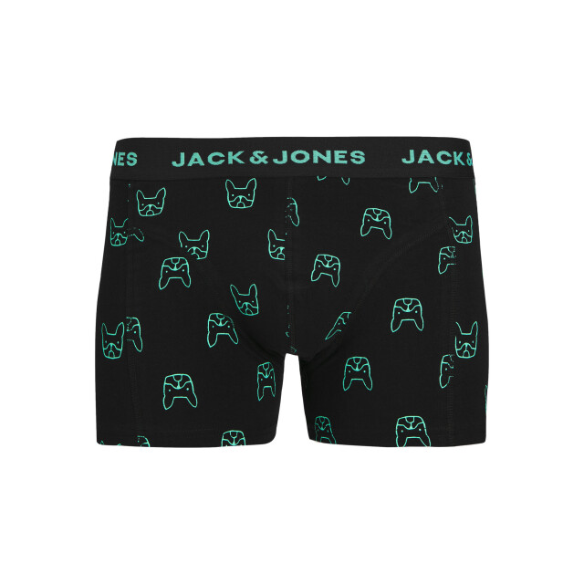 Jack & Jones Jongens boxershorts trunks jacdenim hond print 3-pack groen/donkerblauw 12280196-Dark Navy large