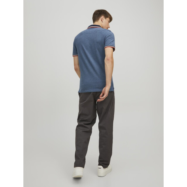 Jack & Jones Heren polo jjepaulos denim blauw rood 2-pack 12191216-Blauw/Rood large