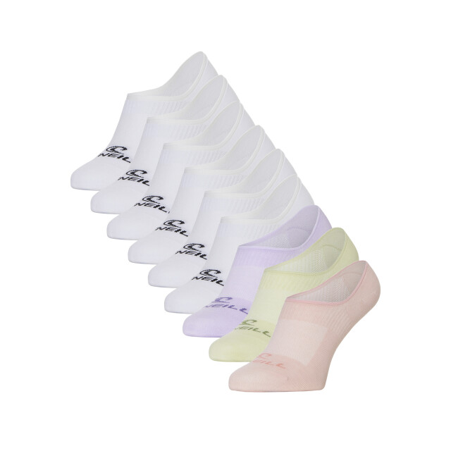 O'Neill Dames footies sokken no show 9-pack wit/blossom thistle reed 201023002+710003 large