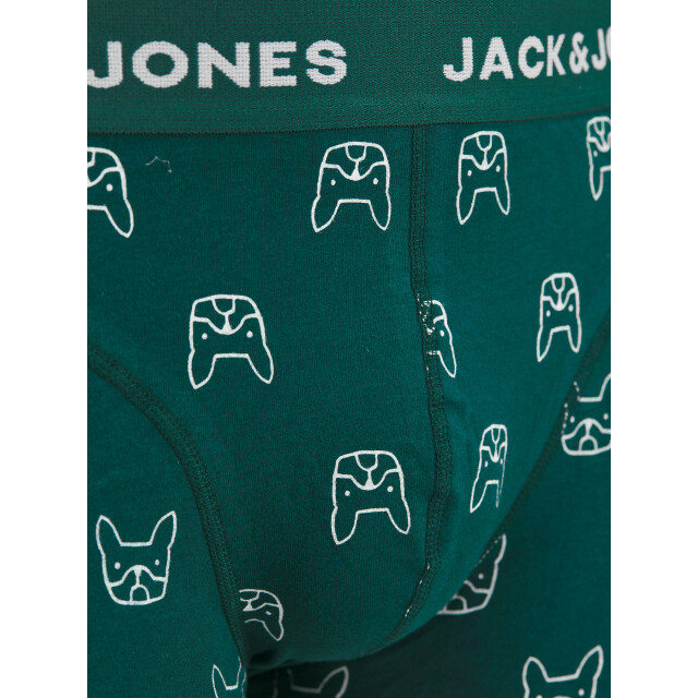 Jack & Jones Jongens boxershorts trunks jacdenim hond print 3-pack groen/donkerblauw 12280196-Dark Navy large