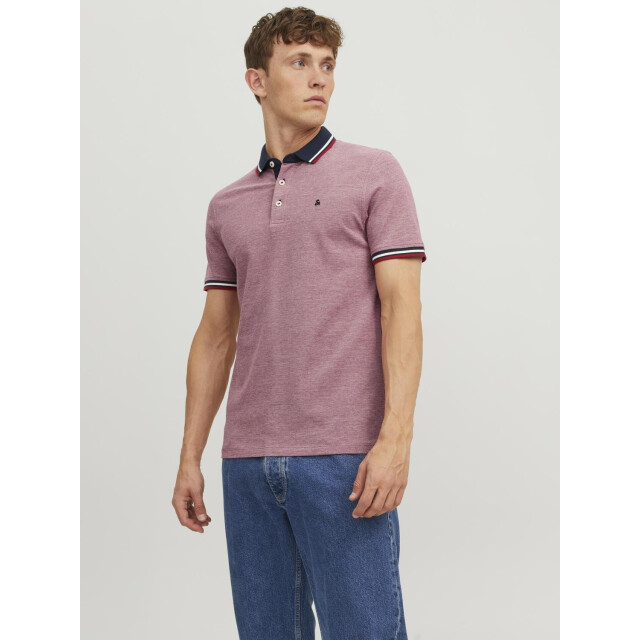 Jack & Jones Heren polo jjepaulos denim blauw rood 2-pack 12191216-Blauw/Rood large