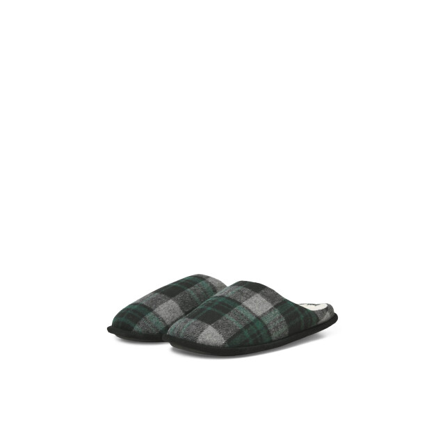 Jack & Jones Heren instap pantoffels jfwmurphy geruit 12273989-Trekking Green large