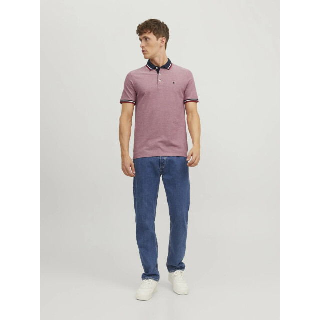 Jack & Jones Heren polo jjepaulos denim blauw rood 2-pack 12191216-Blauw/Rood large
