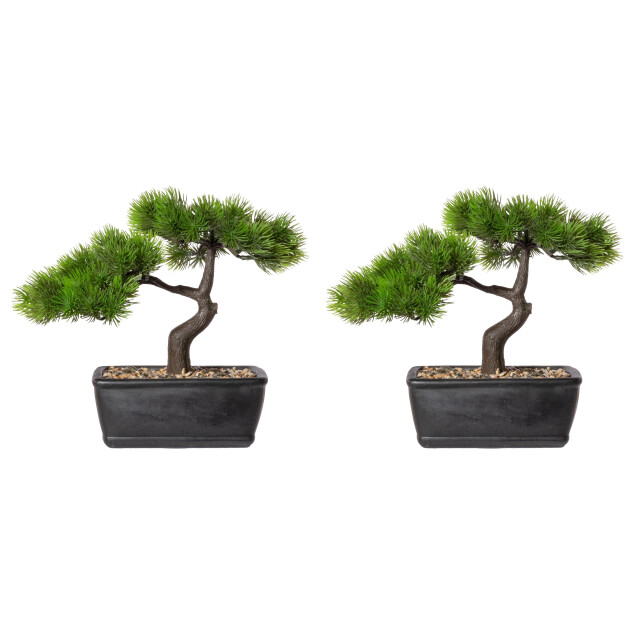 Kopu Lot de 2 plantes artificielles bonsaï mélèze env. 23 x 25 cm 3499034 large