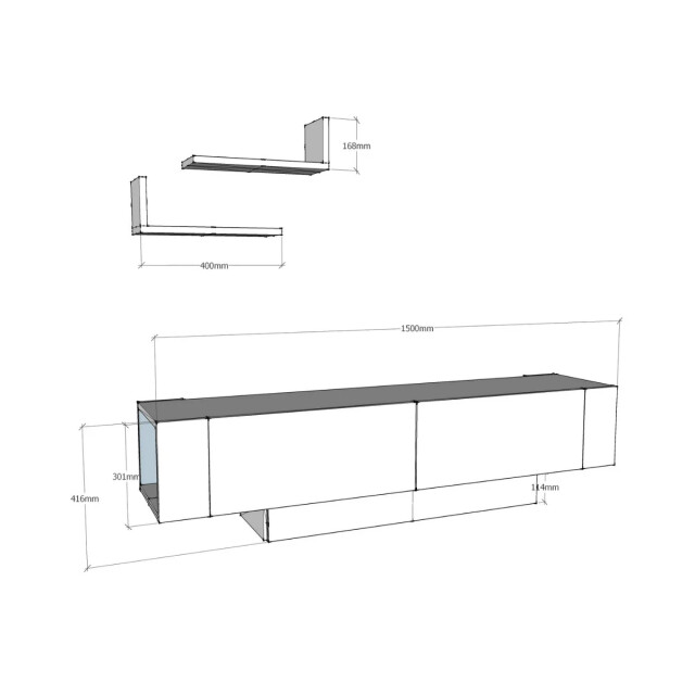 CaliCosy Tv-meubel 2 deuren in walnoot- en witdecor l150 cm matera 3038930 large