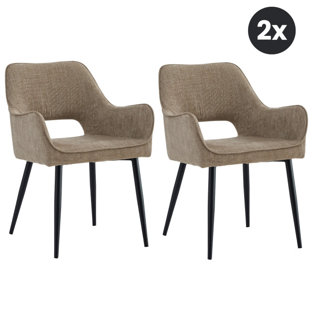 Multifurn 2x eetkamerstoel ray stof taupe 3500445 large