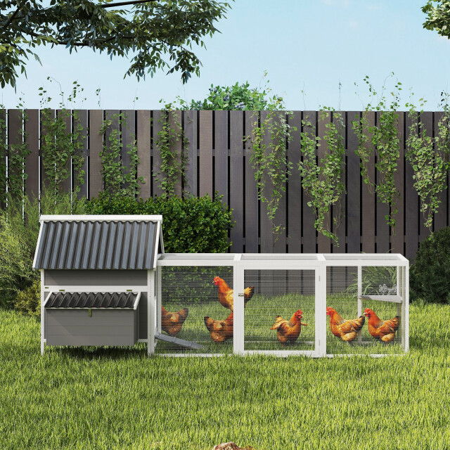 4goodz Groot kippenhok voor 7-10 kippen met ren zitstokken en nestkasten 3500345 large