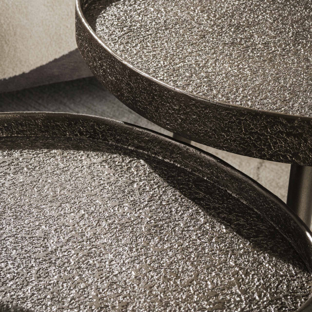 Hoyz salontafel contour driehoekig set van 2 brons liquid metal 3491223 large