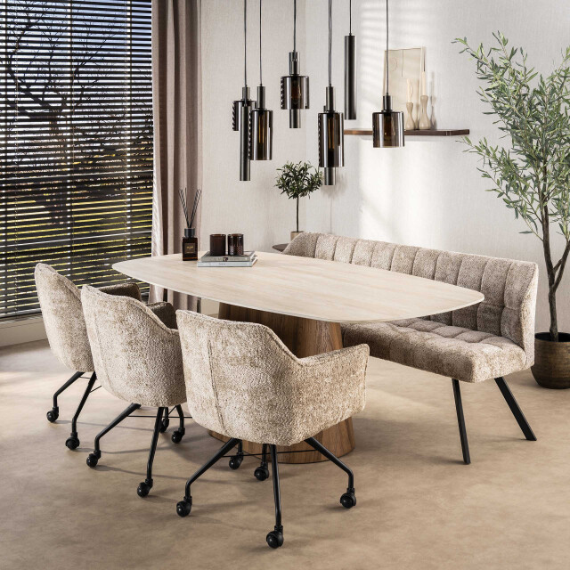 Hoyz eettafel romano centro deens ovaal 215cm 3d keramiek 3491385 large