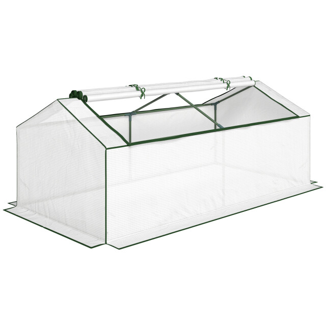 4goodz Foliekas winterbestendig met venster pe-gaasfolie 180x90x70cm - 3500355 large