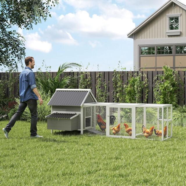 4goodz Groot kippenhok voor 7-10 kippen met ren zitstokken en nestkasten 3500345 large