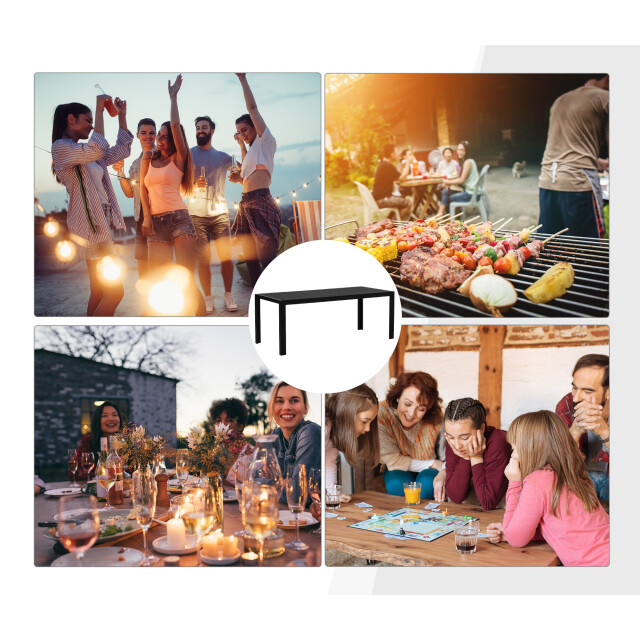 4goodz Tuintafel 6 persoons kunststof houtlook tafelblad - 3500388 large