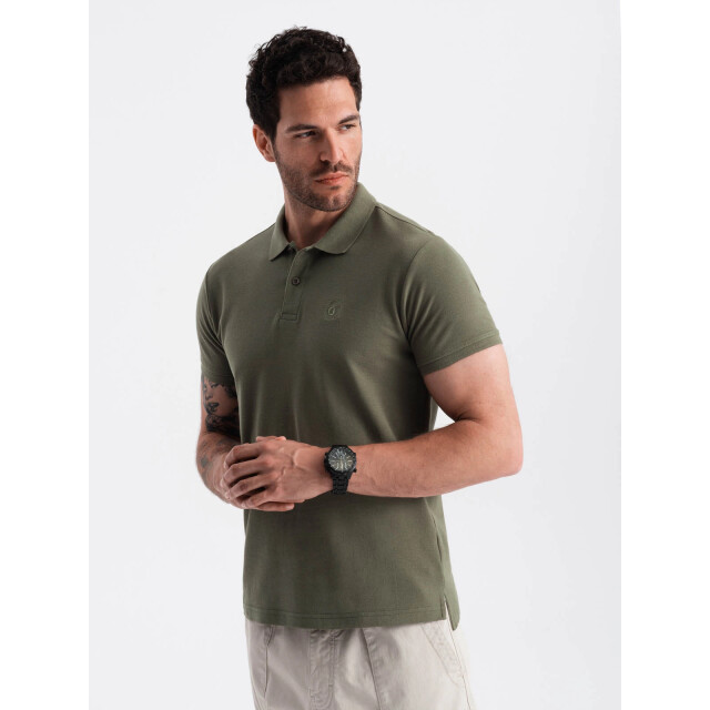 Ombre Italian style poloshirt heren korte mouw donker italianstyle OM-POSB-0100-D-OL-1 large