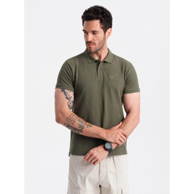 Ombre Italian style poloshirt heren korte mouw donker italianstyle OM-POSB-0100-D-OL-1 large