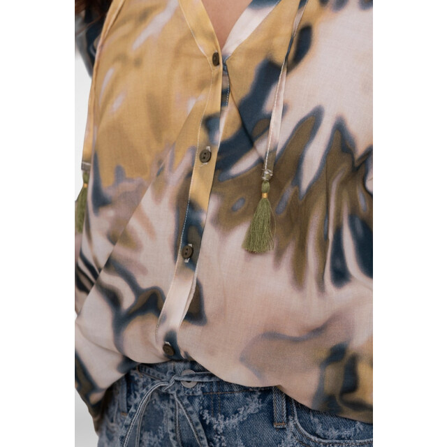 Geisha blouse 63226-20 560 olive/chambr 06615.368.0003 large