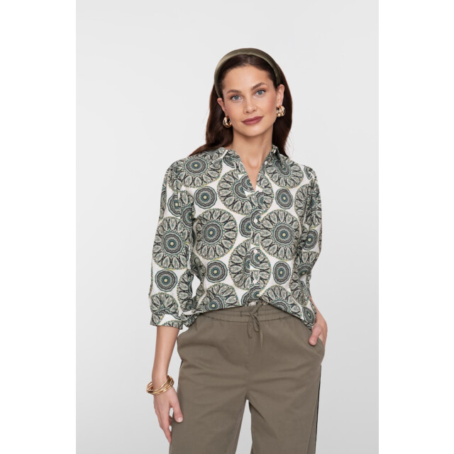 Geisha blouse 63253-20 530 green/ecru 06615.369.0087 large