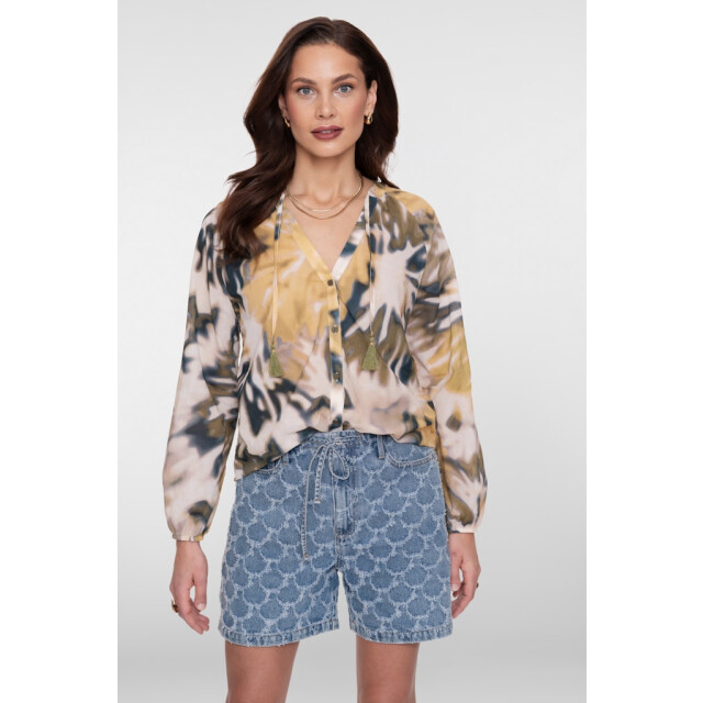 Geisha blouse 63226-20 560 olive/chambr 06615.368.0003 large