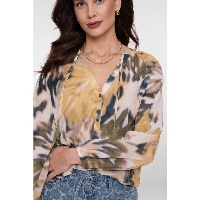 Geisha blouse 63226-20 560 olive/chambr 06615.368.0003 large