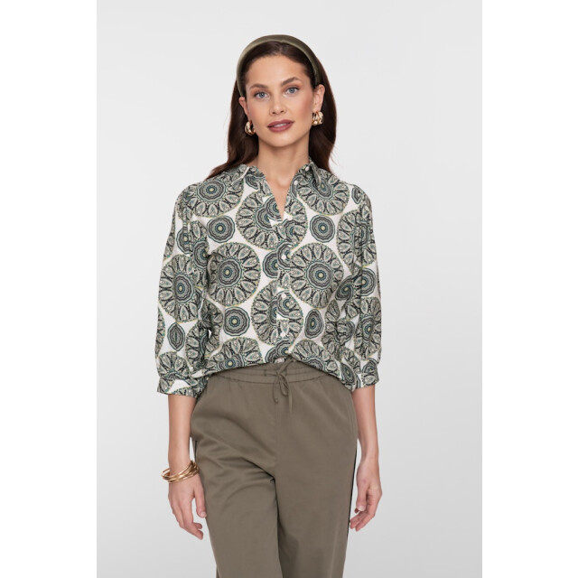 Geisha blouse 63253-20 530 green/ecru 06615.369.0087 large