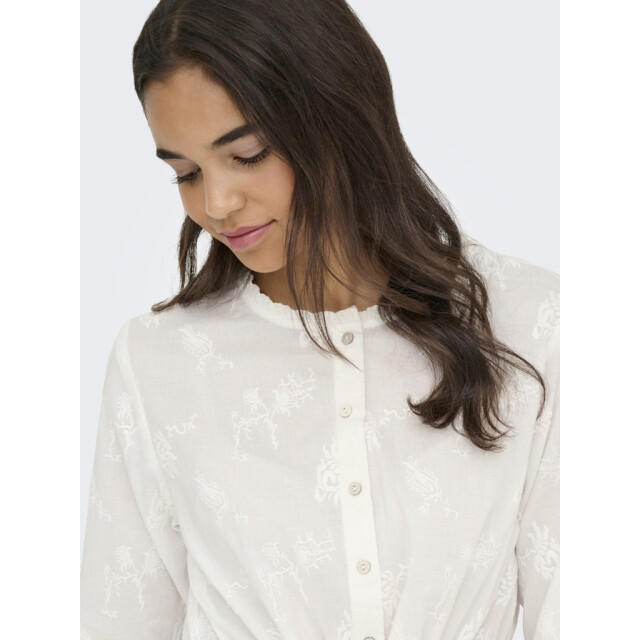 Vero Moda jdymellie l/s emb. string shirt 15370613 cloud dancer 06615.112.0276 large