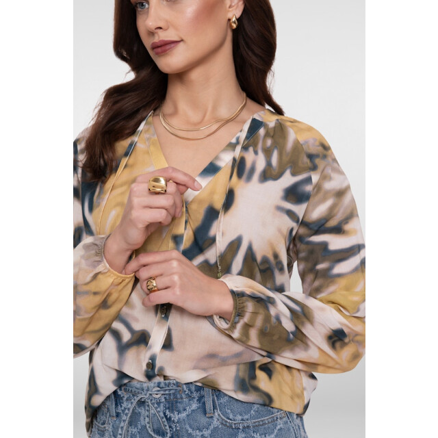 Geisha blouse 63226-20 560 olive/chambr 06615.368.0003 large