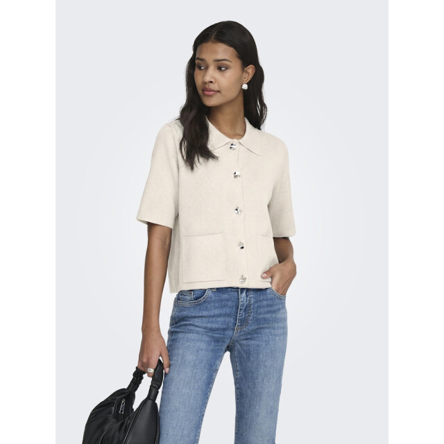 Jacqueline de Yong prime life 2/4 collar cardigan k 15351853 whitecap grey 06741.112.0025 large