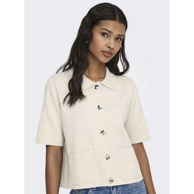 Jacqueline de Yong prime life 2/4 collar cardigan k 15351853 whitecap grey 06741.112.0025 large