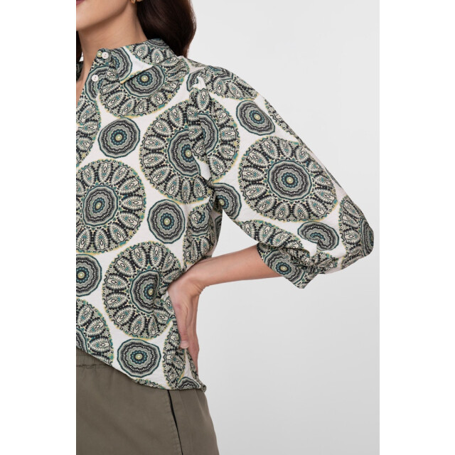 Geisha blouse 63253-20 530 green/ecru 06615.369.0087 large