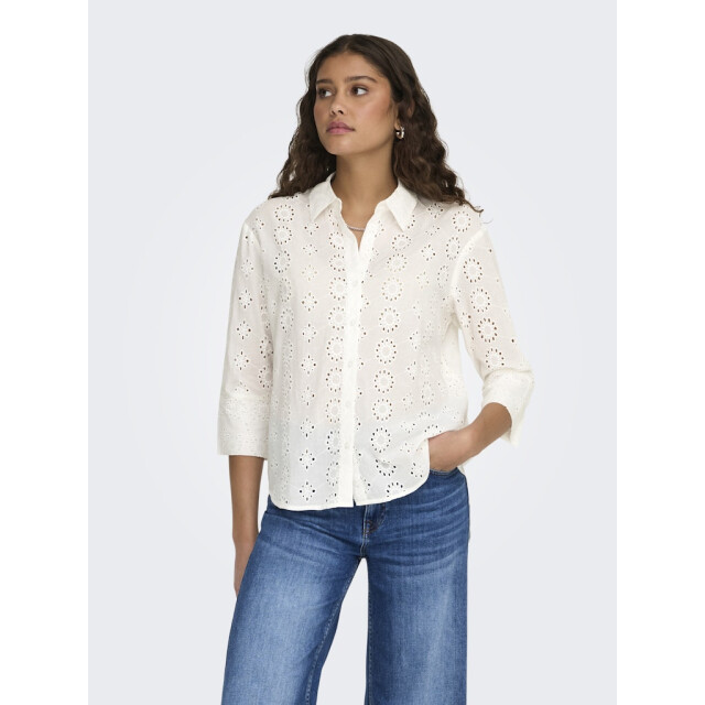 Jacqueline de Yong tallie 3/4 long shirt wvn noos 15292179 broderie anglaise 06615.198.0152 large