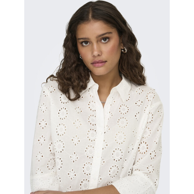 Jacqueline de Yong tallie 3/4 long shirt wvn noos 15292179 broderie anglaise 06615.198.0152 large