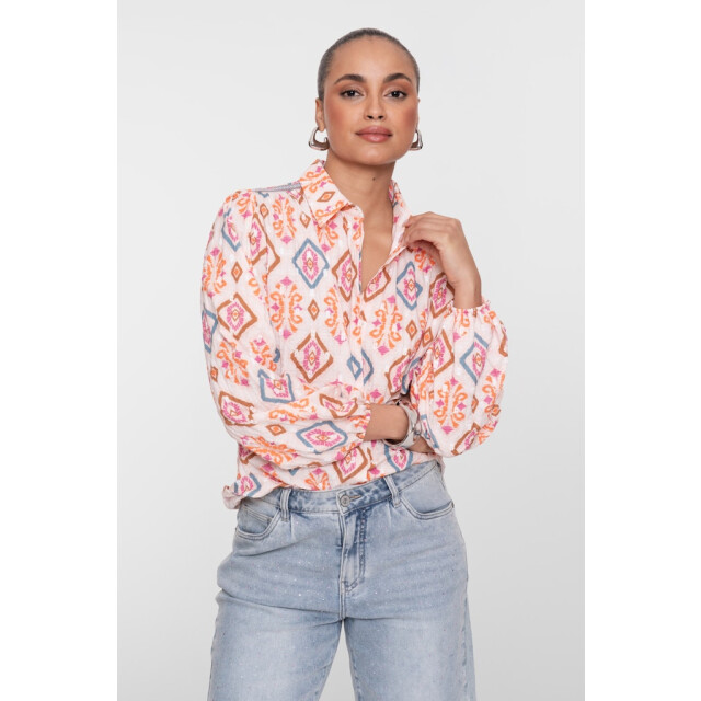 Geisha blouse 63220-20 422 light pink/chambray 06615.622.0002 large