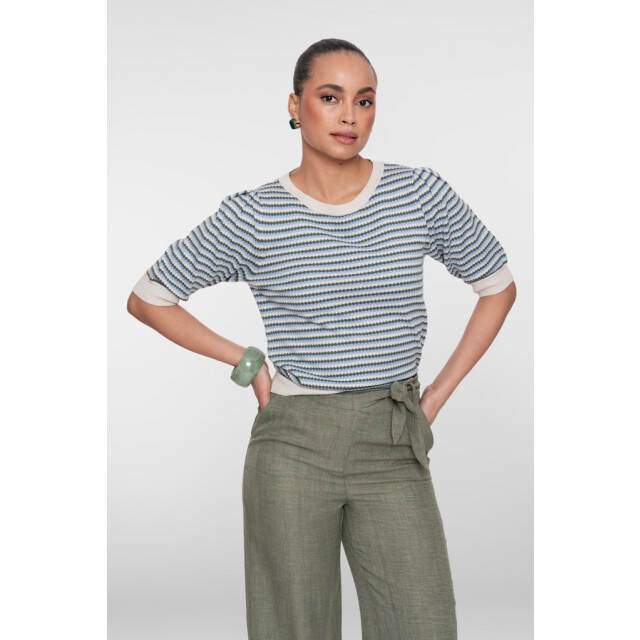 Geisha pull stripe lrx 64066-14 711 lurex olive blue 06712.185.0021 large