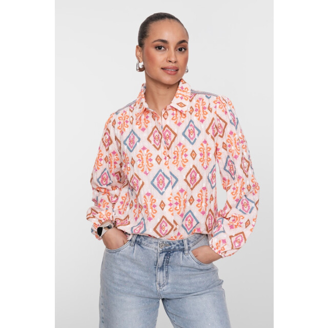 Geisha blouse 63220-20 422 light pink/chambray 06615.622.0002 large