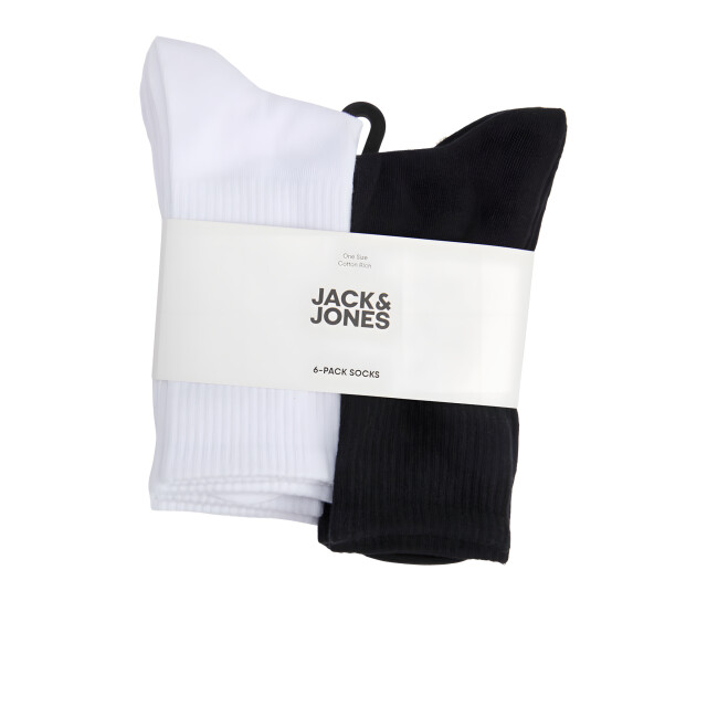 Jack & Jones Jongens sportsokken jacnolan tennissokken 6-pack effen wit/zwart 12294581-White large