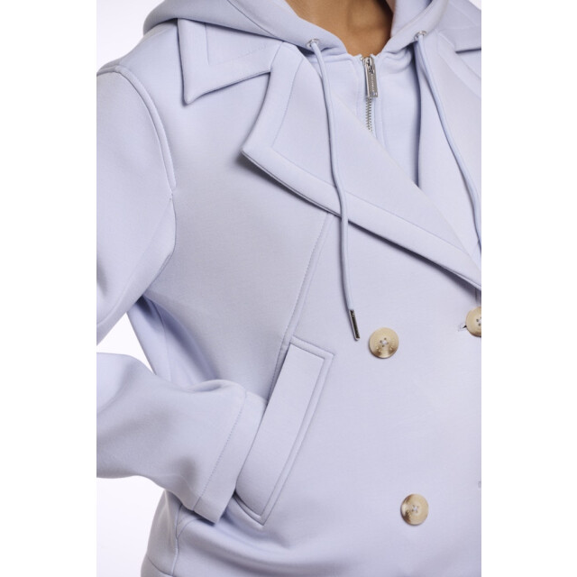 Rino & Pelle Double breasted jacket with detachable hood collar licht 4279.31.0015 large
