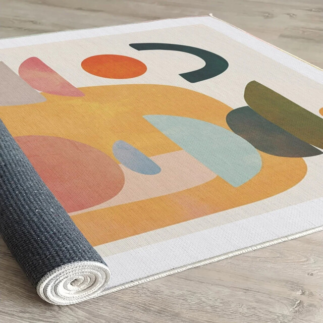 CaliCosy Vloerkleed rechthoekig ecru met geometrische motieven woopamuk 3245587 large