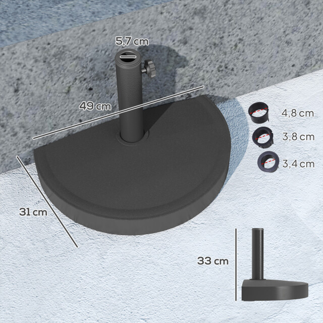 4goodz Parasolvoet van beton 9 kg halfrond voor parasolstokken 34/38/48mm 3502969 large