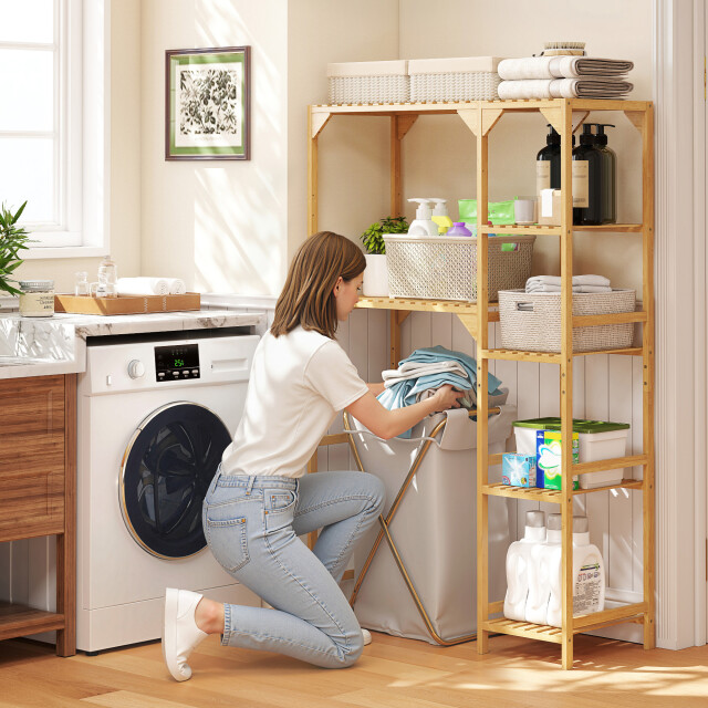 4goodz Wasmachinerek bamboe 100x40x157cm - 3503012 large