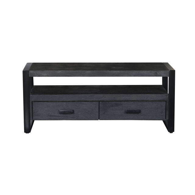 Livingfurn tv meubel norris 120x50x45 cm mangohout / gecoat staal 3246408 large