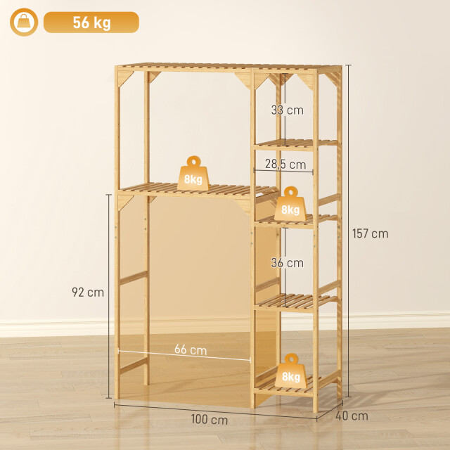 4goodz Wasmachinerek bamboe 100x40x157cm - 3503012 large