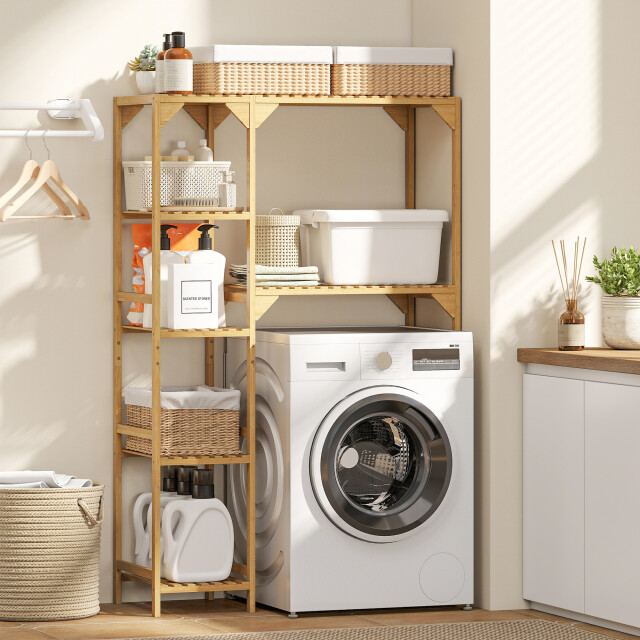 4goodz Wasmachinerek bamboe 100x40x157cm - 3503012 large