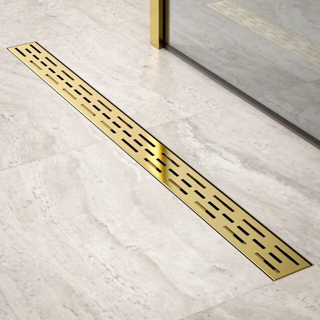 Mirlux Douchegoot 90cm- goud standaard rooster rvs met flens 3503561 large