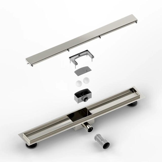 Mirlux Douchegoot 70cm tegelrooster rvs met flens 3503554 large