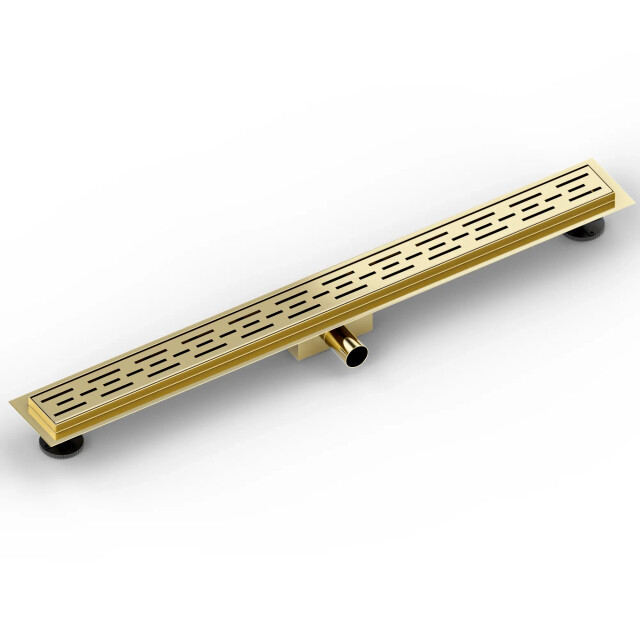 Mirlux Douchegoot 90cm- goud standaard rooster rvs met flens 3503561 large