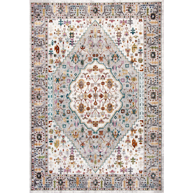 Muratap Picasso bellagio vintage vloerkleed multi / creme laagpolig- 200x200 cm 3437659 large