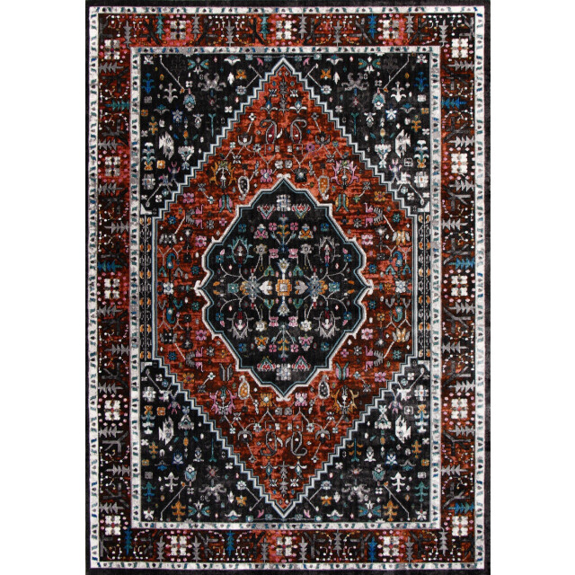 Muratap Picasso paloma vintage vloerkleed terra / oranje laagpolig- 200x200 cm 3437634 large