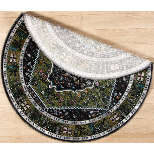 Muratap Picasso paloma rond vintage vloerkleed multi / groen laagpolig- 240 cm rond 3437607 large