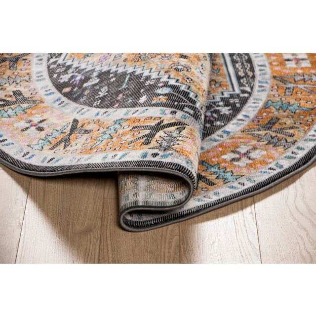 Muratap Picasso paloma rond vintage vloerkleed multi / geel laagpolig- 240 cm rond 3437619 large